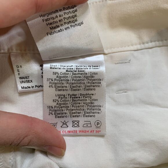 Golfino Shorts Mens 32 Ivory Mid Rise Golf Performance Chino Zip Fly Wicking - Picture 13 of 15